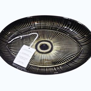 Ardacam Evil Eye Decorative Platter- Black/Gold